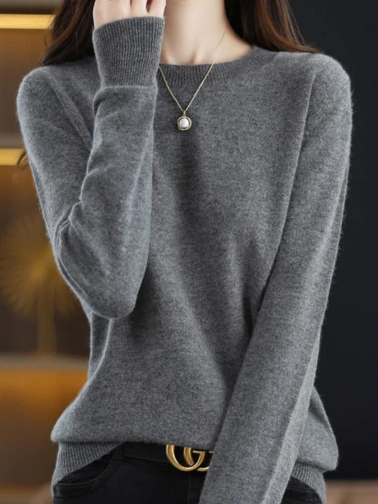 Bequemer Wollpullover mit langen Ärmeln