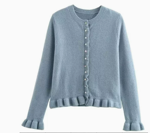 Heidi-Mode - Schicker Herbst-Cardigan mit Rüschen für Frauen