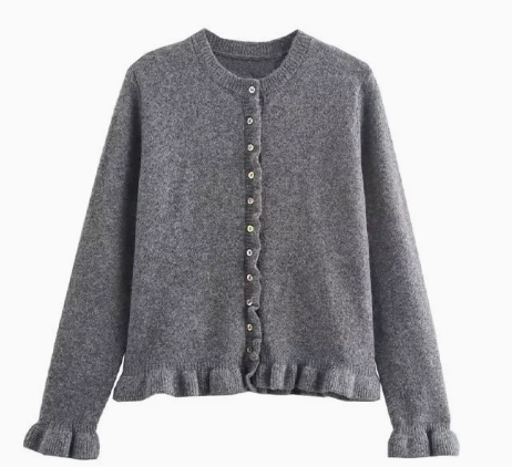 Heidi-Mode - Schicker Herbst-Cardigan mit Rüschen für Frauen