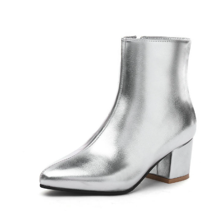 Heidi-Mode | Stilvolle Silberne Stiefeletten