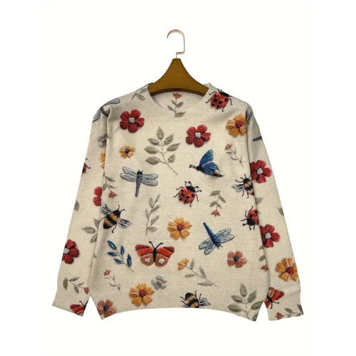 Heidi-Mode | Verspielt Gartenmuster Pullover