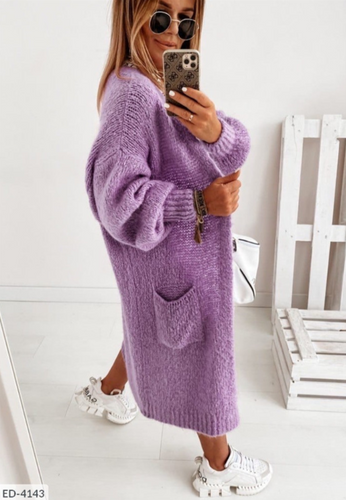 Heidi-Mode | Damen Lange Strickweste mit Taschen