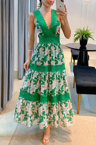 Heidi-Mode | Sunny Garden Spitzbesetztes Blumen Midikleid
