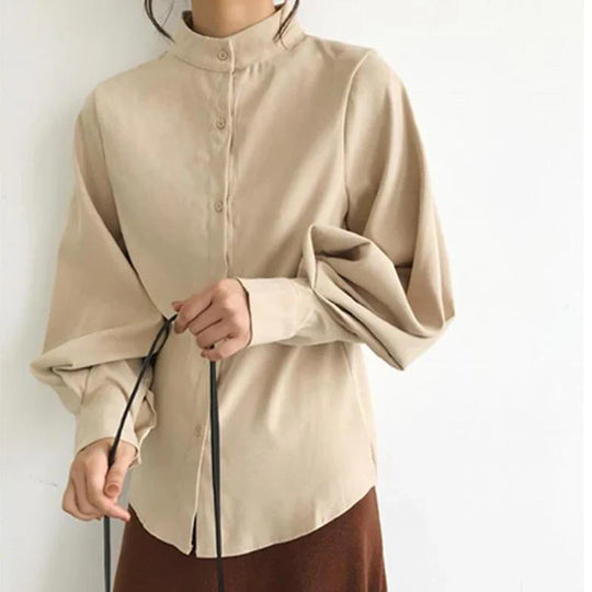 Heidi-Mode | Klassische Rollkragenbluse mit Ballonärmeln
