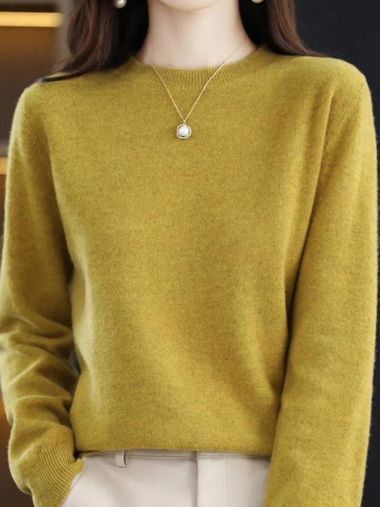 Bequemer Wollpullover mit langen Ärmeln
