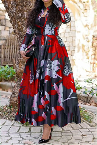 Heidi-Mode | Floral Whisper Chiffon Maxi Kleid - Mühelose Eleganz