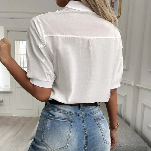 Heidi-Mode | Bestickte Baumwollbluse