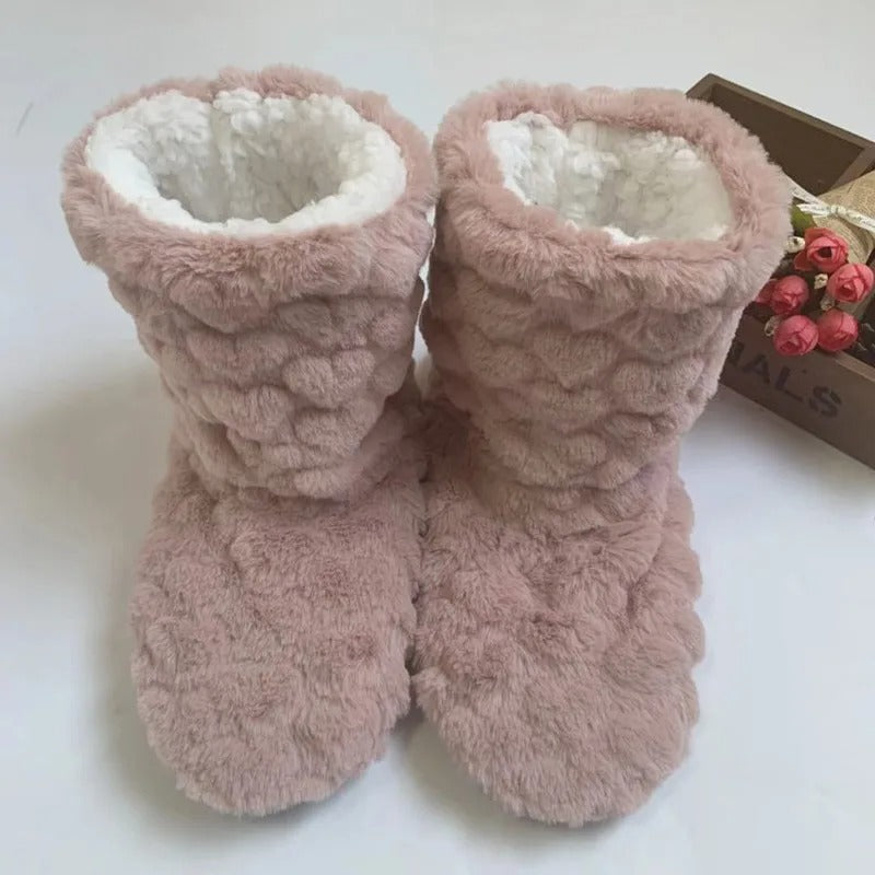 Heidi-Mode | Memory Foam Hausschuhe Mit Fell Und Thermofunktion In Stiefelettengröße