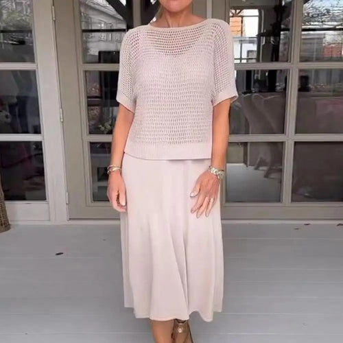 Heidi-Mode | Zweiteiliges Kleid mit Trägern und Loch-Bluse