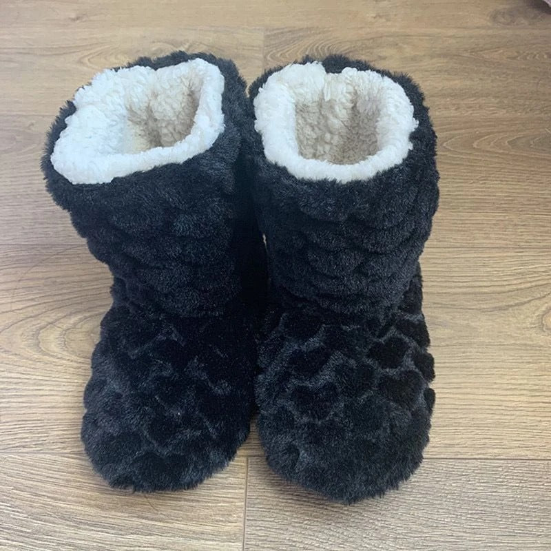 Heidi-Mode | Memory Foam Hausschuhe Mit Fell Und Thermofunktion In Stiefelettengröße