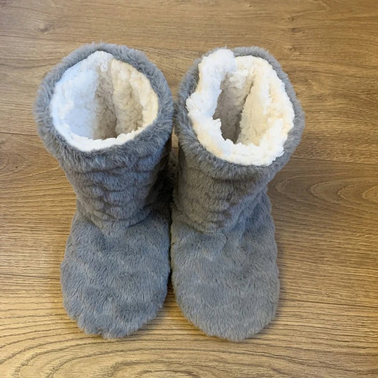 Heidi-Mode | Memory Foam Hausschuhe Mit Fell Und Thermofunktion In Stiefelettengröße