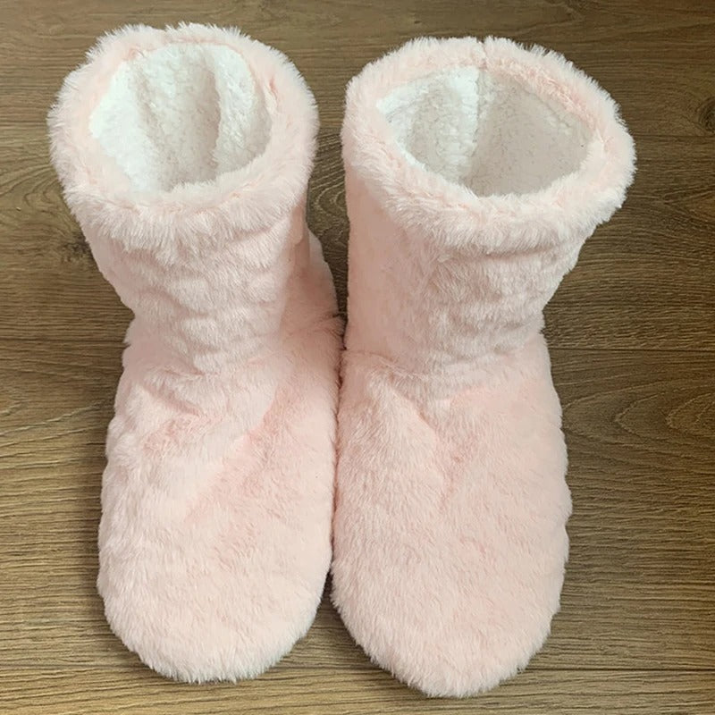 Heidi-Mode | Memory Foam Hausschuhe Mit Fell Und Thermofunktion In Stiefelettengröße
