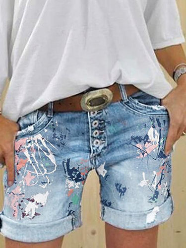 Heidi-Mode | Multi Knopf-Druck Denimshorts