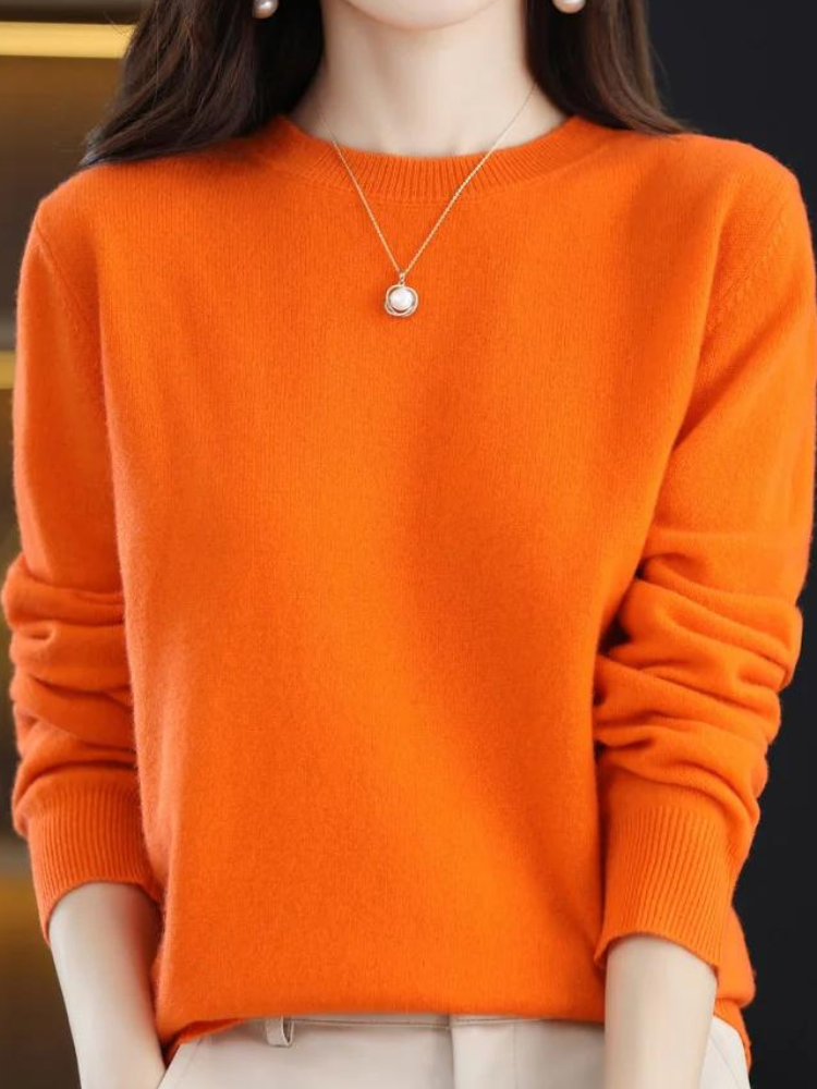 Bequemer Wollpullover mit langen Ärmeln