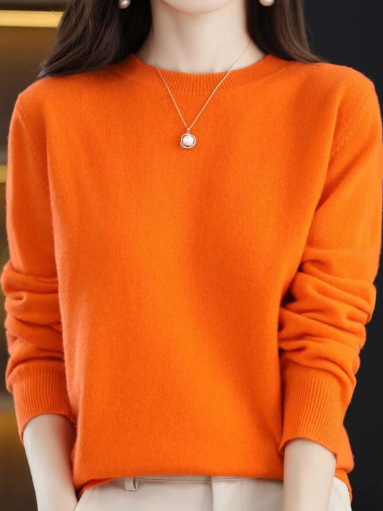 Bequemer Wollpullover mit langen Ärmeln
