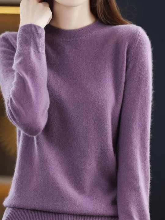 Bequemer Wollpullover mit langen Ärmeln