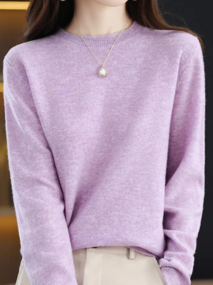 Bequemer Wollpullover mit langen Ärmeln
