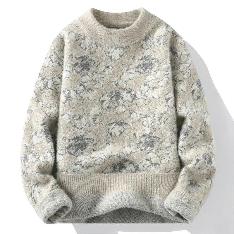 Heidi-Mode | Pull Fleuri Mand Hellgrau