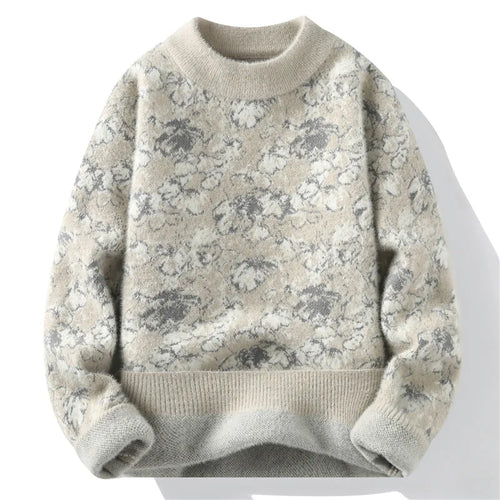 Heidi-Mode | Pull Fleuri Mand Hellgrau