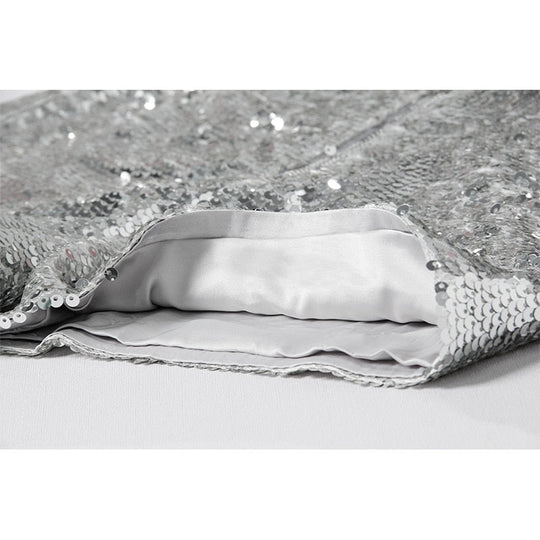 Heidi-Mode | Pailletten Shorts Hohe Taille Oring Reißverschluss Front Bodycon
