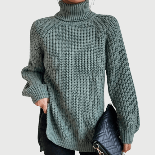 Heidi-Mode | Pull mit Stehkragen und Schlitz für Frauen