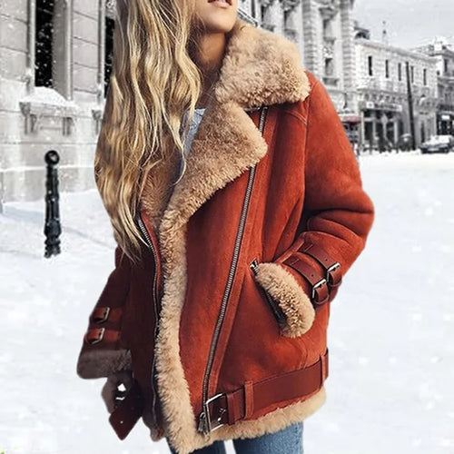 Heidi-Mode | Lammfell-besetzte Jacke