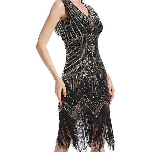 Heidi-Mode | Gatsby Kleid Schwarz und Gold Hochzeit