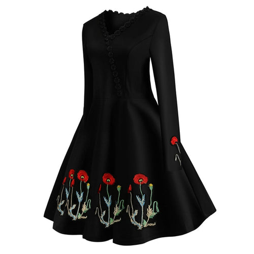 Heidi-Mode | Guinguette Kleid Poppelin Bestickung