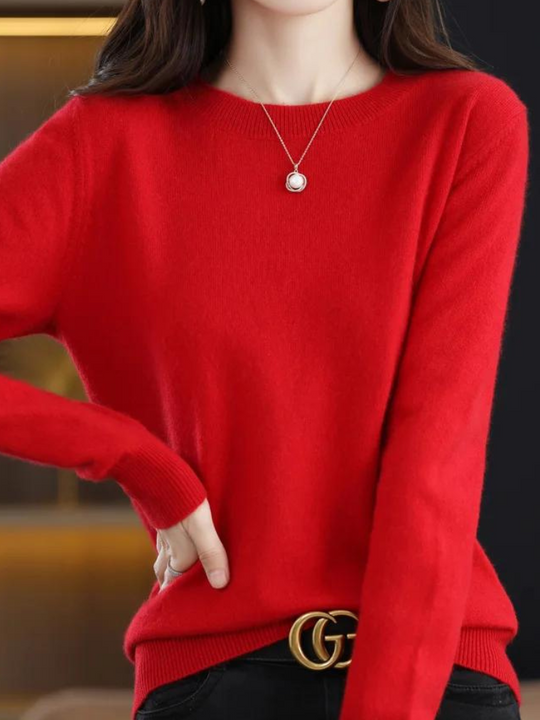 Bequemer Wollpullover mit langen Ärmeln