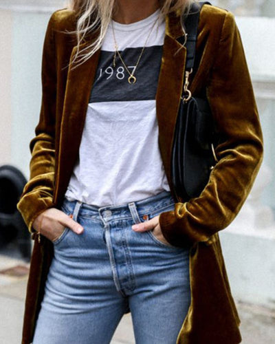 Heidi-Mode | Blazer aus Weichem Samt für Frauen