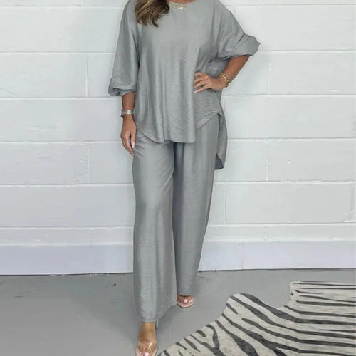 Heidi-Mode | Schickes lockeres Sweatshirt-Set für Frauen