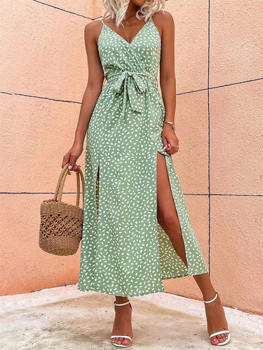 Ibiza Boho Jurk Met V-hals En Stippen