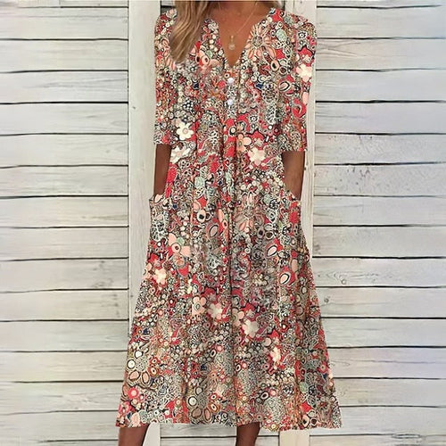 Heidi-Mode | Blumenkleid Blumenmuster Kleid