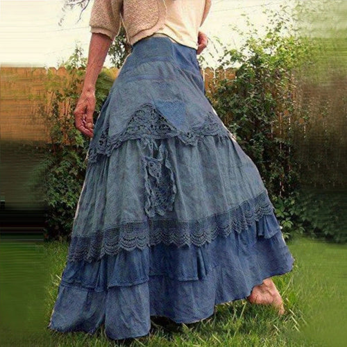 Heidi-Mode | Lange Spitze Schichten Boho-Rock