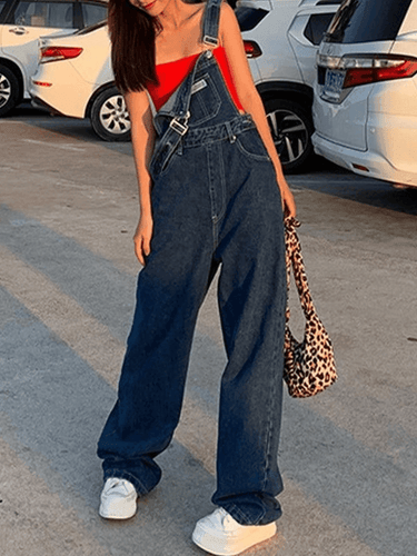 Heidi-Mode | Weinlese Gewaschenes Boyfriend Denim Overall