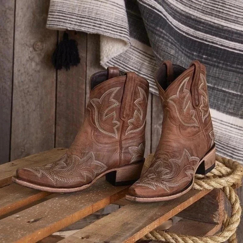 Heidi-Mode | Damen Western Cowboystiefel Braun