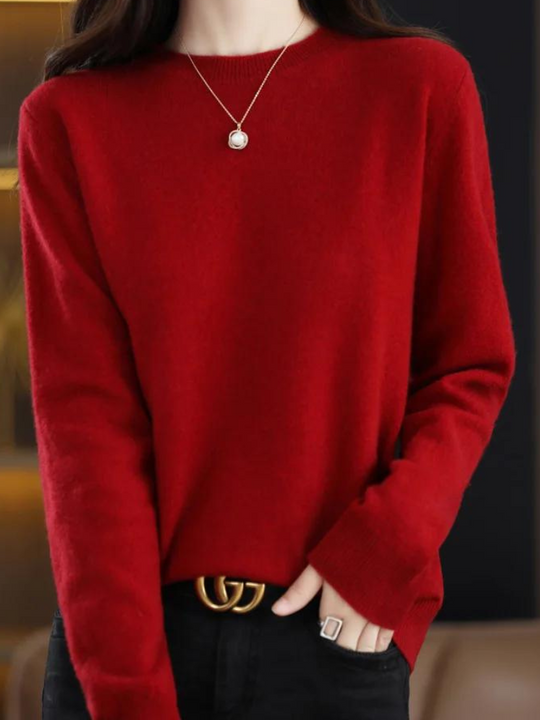 Bequemer Wollpullover mit langen Ärmeln