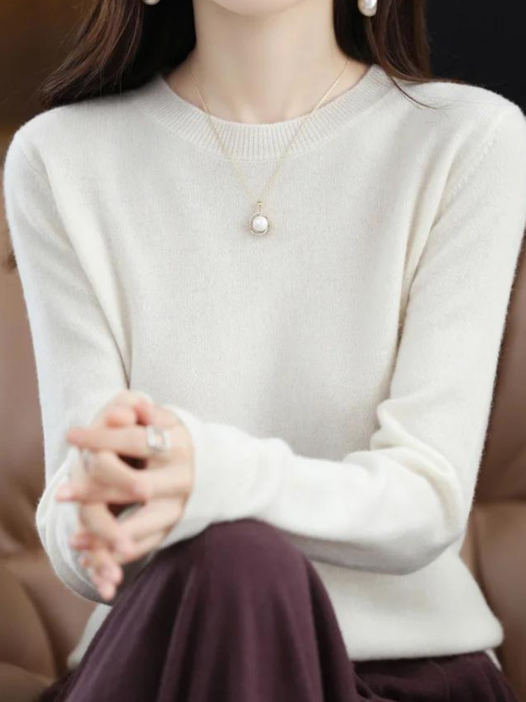 Bequemer Wollpullover mit langen Ärmeln