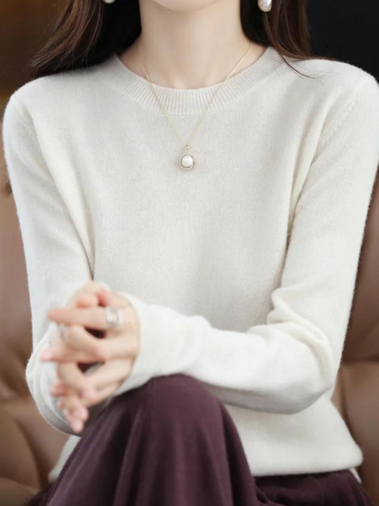 Bequemer Wollpullover mit langen Ärmeln