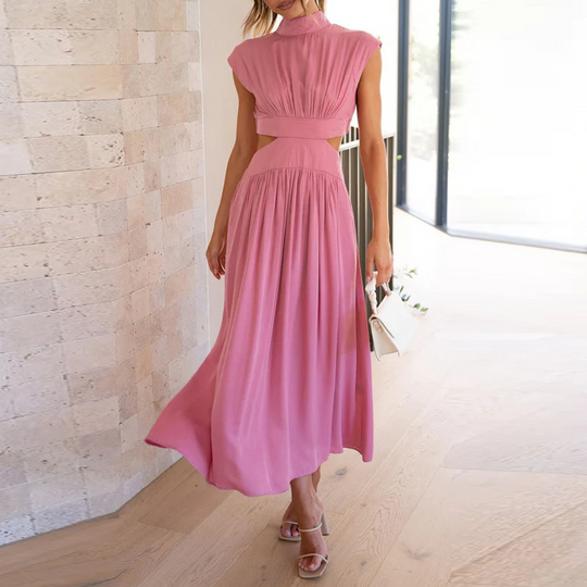 Midi-Kleid mit Cut-Outs und Plissee