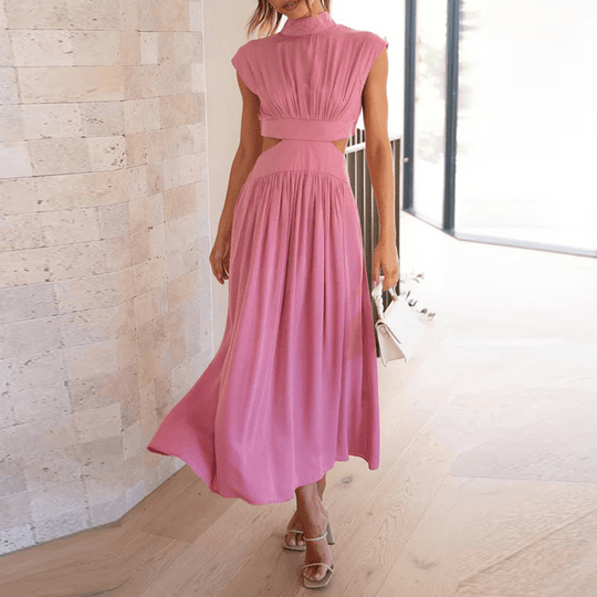 Heidi-Mode | Stilvolle Ausschnitt Plissee Kleid
