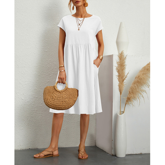Musthave A-Linien Jersey Midi Kleid mit Kurzen Ärmeln