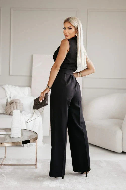 Heidi-Mode | Jumpsuit Mit V-Ausschnitt Und Gürtel