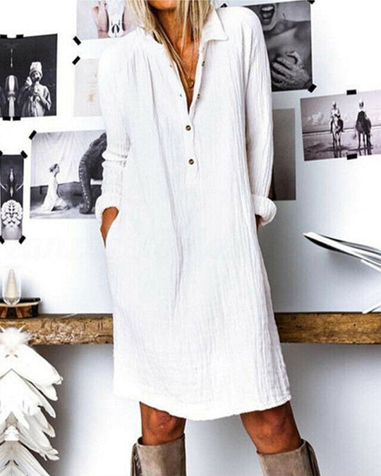 Heidi-Mode | Langarm Einfarbig Kleid