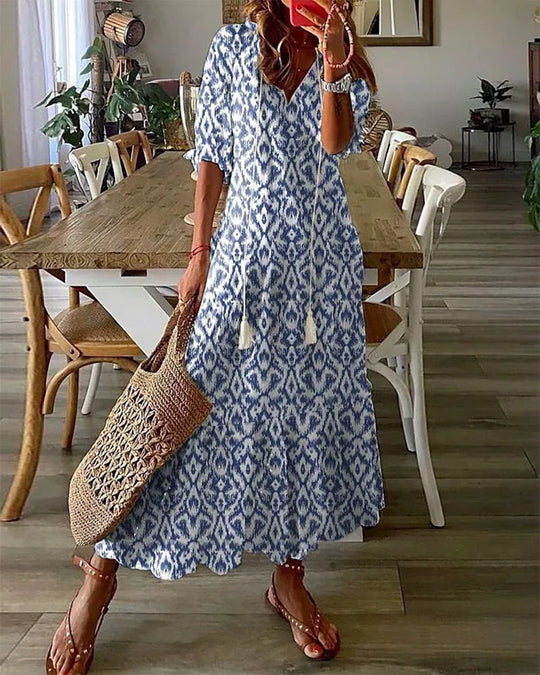 Heidi-Mode | Boho Bauchbedeckendes Maxikleid