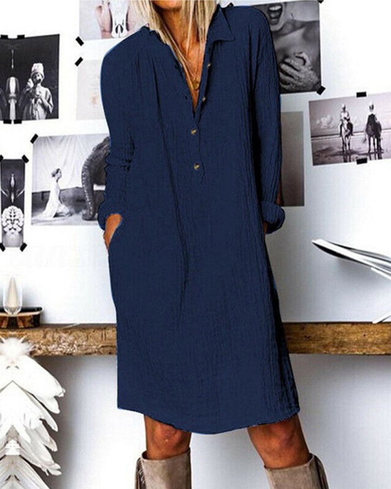 Heidi-Mode | Langarm Einfarbig Kleid
