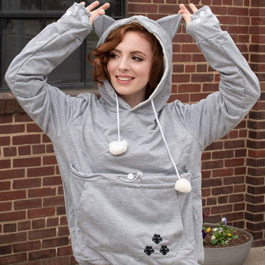 Heidi-Mode | Knusse Pet Pocket Hoodie Voor Vrouwen