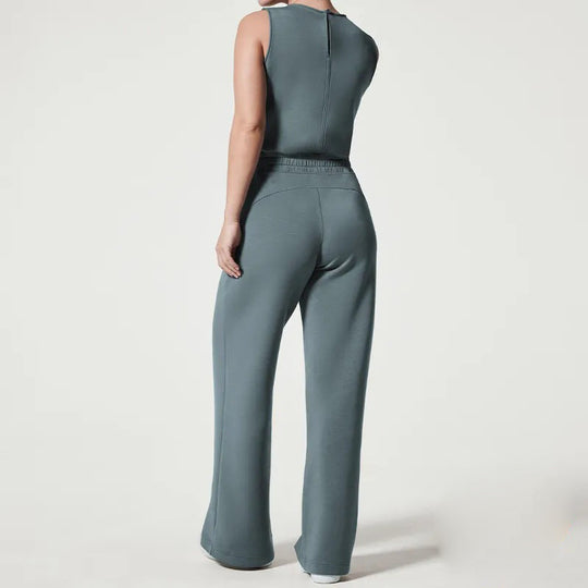 Vielseitige Eleganz Ärmelloser einfarbiger Jumpsuit