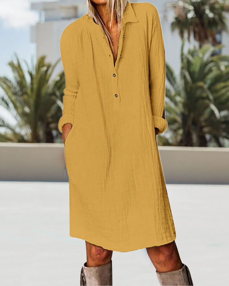 Heidi-Mode | Langarm Einfarbig Kleid