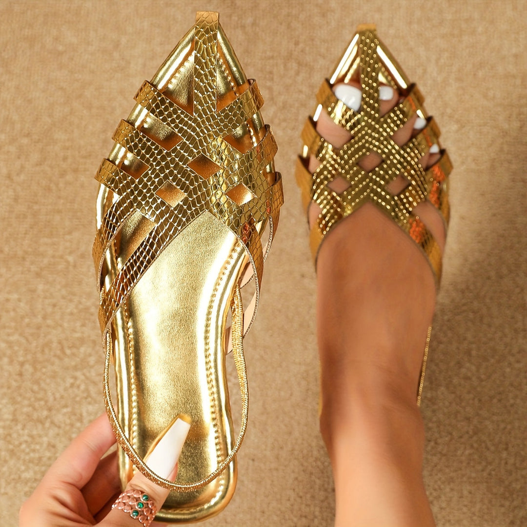 Heidi-Mode | Damen Sandalen Golden Lace Hollow Head